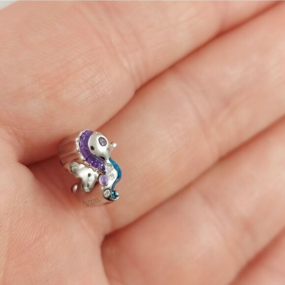 925 Silver Seahorse Nautical Charm - Picture 3 of 8